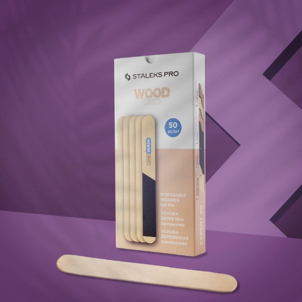 Disposable wooden base for nail file EXPERT 20 (50 pcs)