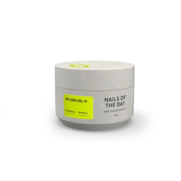 NAILSOFTHEDAY Builder Gel 41 — intense lemon yellow gel for nail extensions, 15 ml