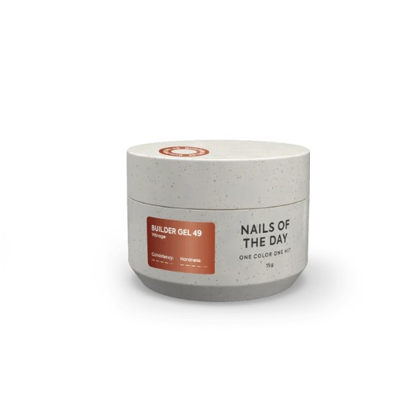NAILSOFTHEDAY Builder gel 49 Vitrage — caramel stained-glass builder gel for nail extensions, 15 ml