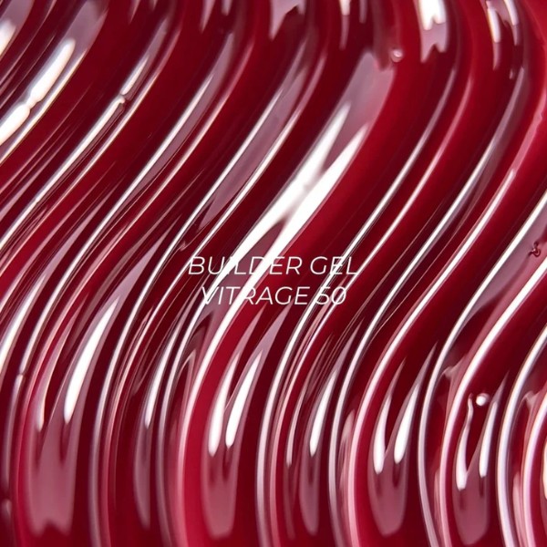 NAILSOFTHEDAY Builder gel 50 Vitrage — red stained-glass builder gel for nail extensions, 15 ml