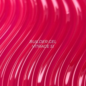 NAILSOFTHEDAY Builder gel 51 Vitrage — pink stained-glass builder gel for nail extensions, 15 ml