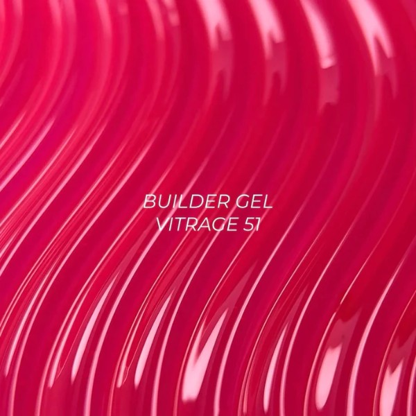 NAILSOFTHEDAY Builder gel 51 Vitrage — pink stained-glass builder gel for nail extensions, 15 ml