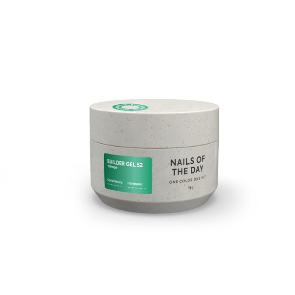 NAILSOFTHEDAY Builder gel 52 Vitrage — green stained-glass builder gel for nail extensions, 15 ml
