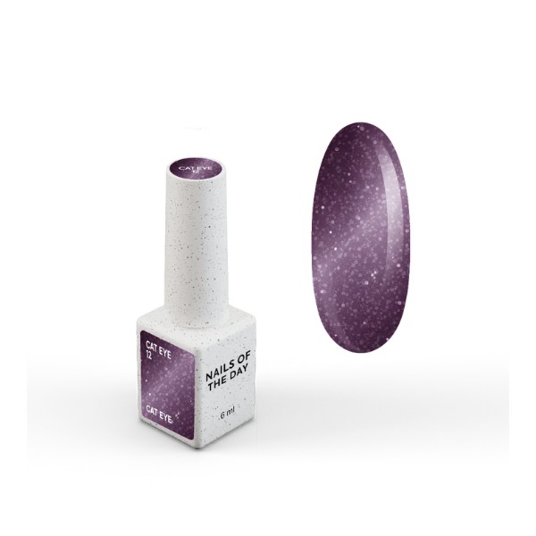 NAILSOFTHEDAY Gel Polish Cat Eye 12 — a purple cat eye gel polish with full coverage in one layer. 6 ml.