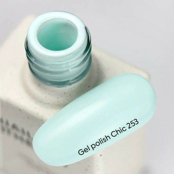 NAILSOFTHEDAY Gel Polish Chic — a pastel turquoise gel polish with full one-coat coverage, 10 ml.