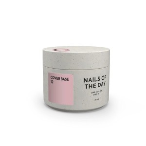 Nailsoftheday Cover Base NEW Formula 12 — muted beige-pink camouflage base coat for nails, 30 ml.