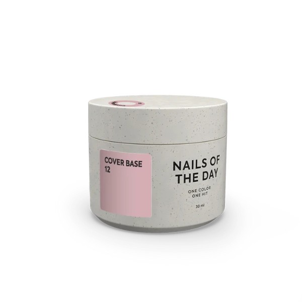 Nailsoftheday Cover Base NEW Formula 12 — muted beige-pink camouflage base coat for nails, 30 ml.