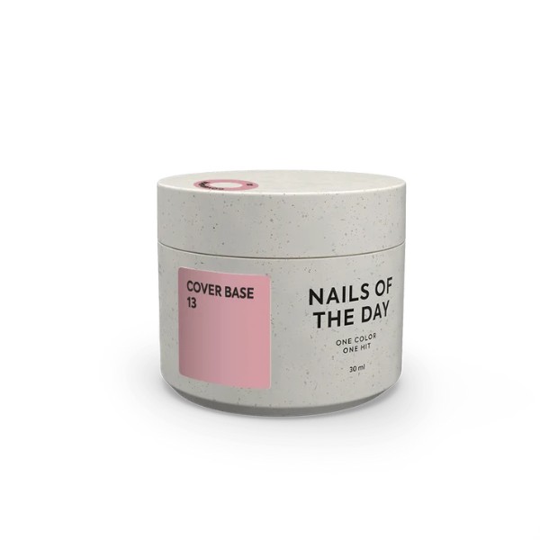 Nailsoftheday Cover Base NEW Formula 13 — pink-nude camouflage base coat for nails, 30 ml.