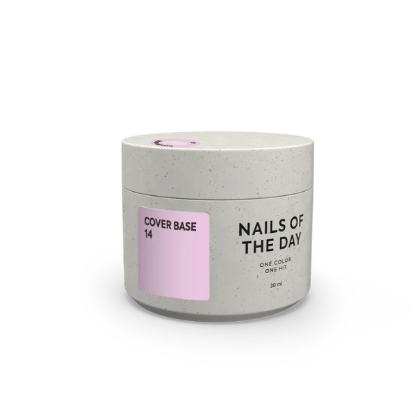 Nailsoftheday Cover Base NEW Formula 14 — lilac camouflage base coat for nails, 30 ml.