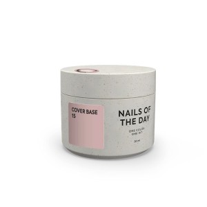 Nailsoftheday Cover Base NEW Formula 15 — natural nude camouflage base coat for nails, 30 ml.