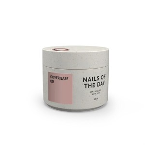 Nailsoftheday Cover base NEW Formula 09 — camouflage base coat for nails in the color of modern nude, 30 ml