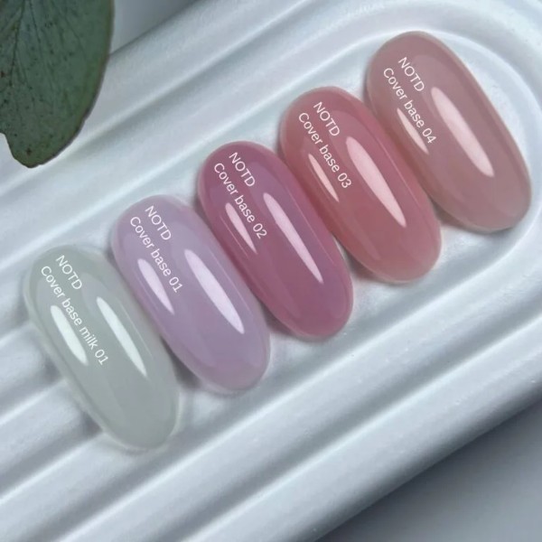 Nailsoftheday Cover base NEW Formula 01 — soft-peach camouflage base coat for nails, 30 ml