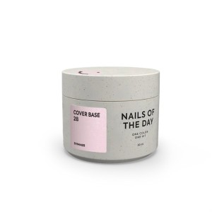 Nailsoftheday Cover base NEW Formula 28 - Translucent powder pink with silver shimmer, camouflage base coat for nails, 30 ml