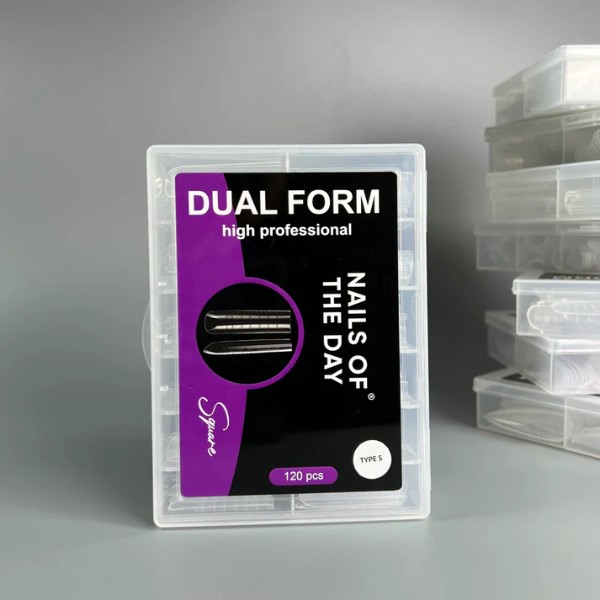 NAILSOFTHEDAY Dual Form Square (Type 5) — upper form square for nails, 120 pcs
