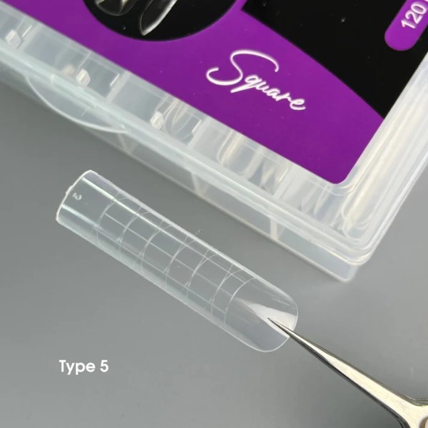 NAILSOFTHEDAY Dual Form Square (Type 5) — upper form square for nails, 120 pcs