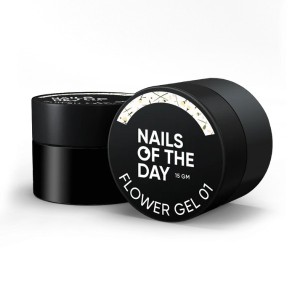 NAILSOFTHEDAY Build gel Flower 01 — transparent building gel with dry flowers for nails, 15 ml