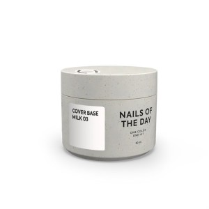 Nailsoftheday Cover Base NEW Formula Milk 03 — semi-transparent milky camouflage base coat for nails, 30 ml