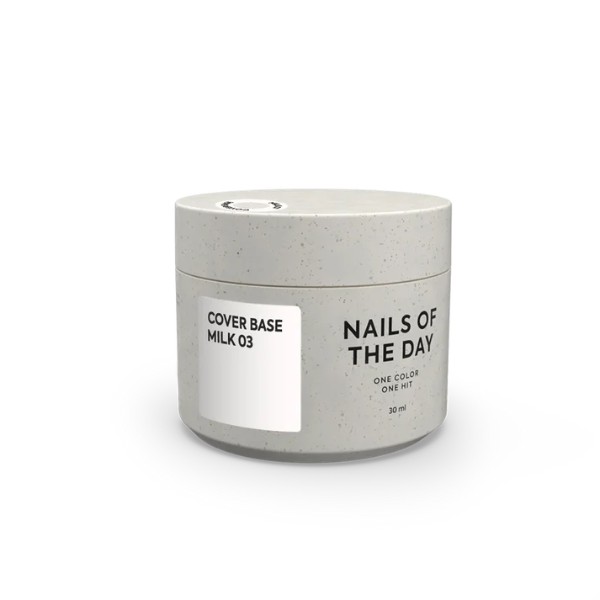 Nailsoftheday Cover Base NEW Formula Milk 03 — semi-transparent milky camouflage base coat for nails, 30 ml