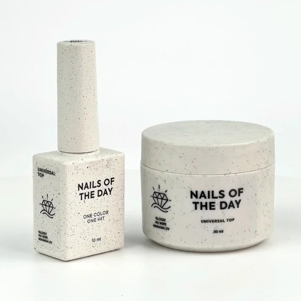NAILSOFTHEDAY Universal Top — glossy no-wipe top coat with minimal UV filters, 30 ml